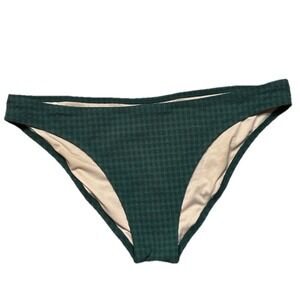 Shade & Shore Green Gingham Textured Bikini Bottom Large Cheeky Low Rise Swim‎